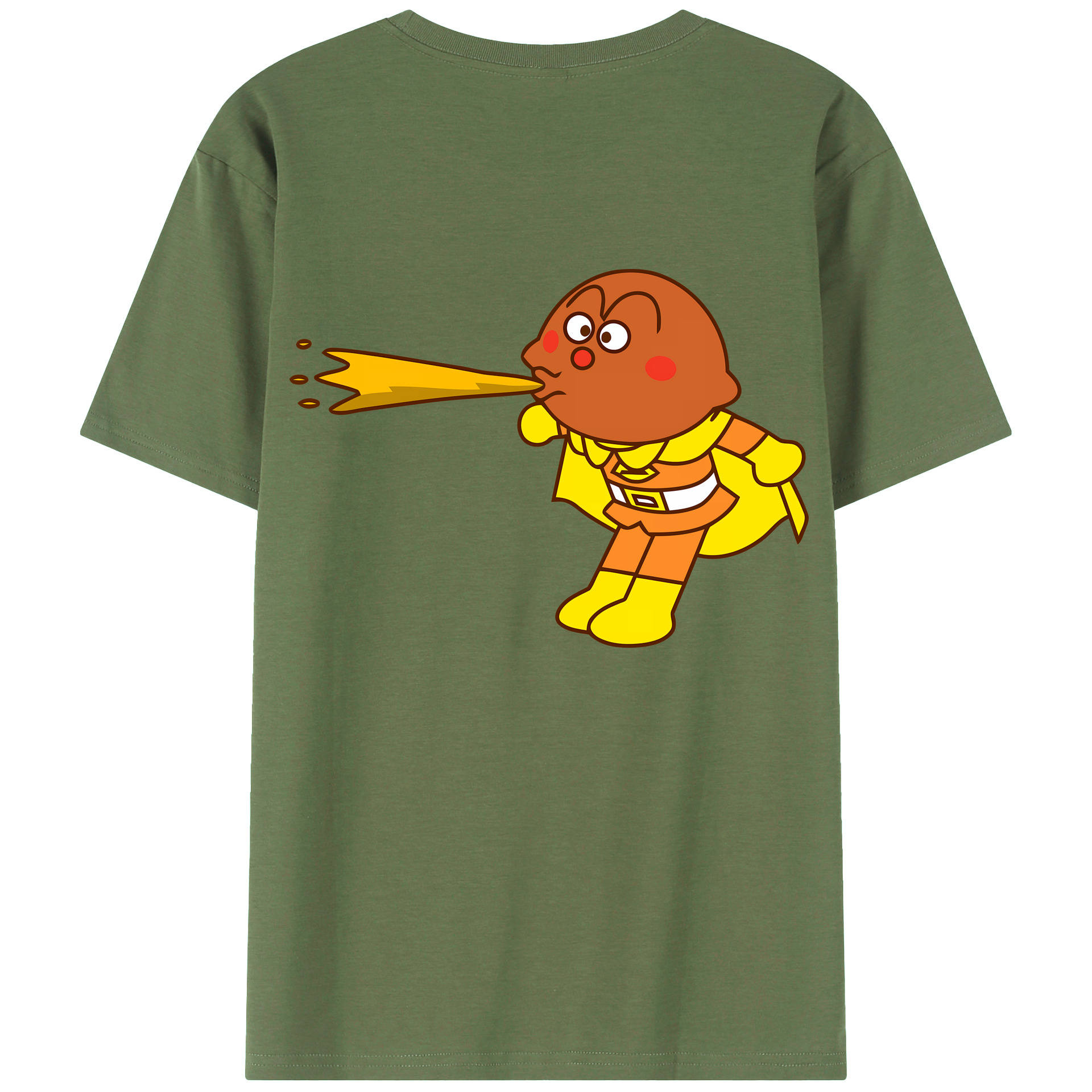 （画像用） アンパンマン Anpanman 綿100％ メンズ半袖Tシャツ（バックプリント） 通気性